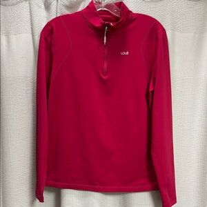 Lole 1/4 zip pullover Raspberry Pink Size L athletic tennis pickleball GUC sport